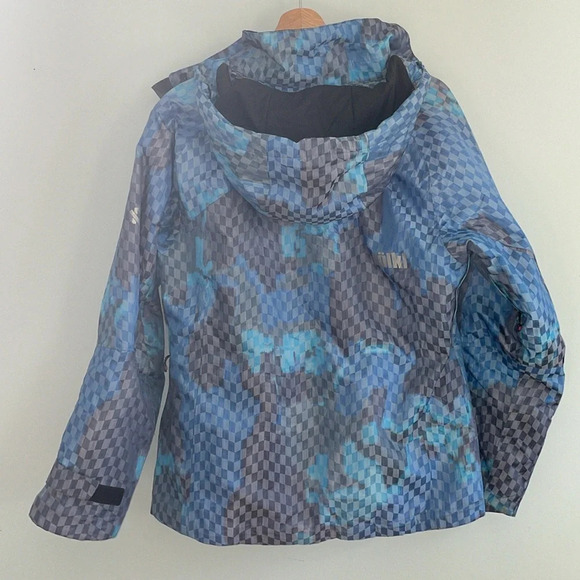 Volkl Big Mountain Womens medium size 8 Ski jacket blue check pattern sensortex - Picture 11 of 12